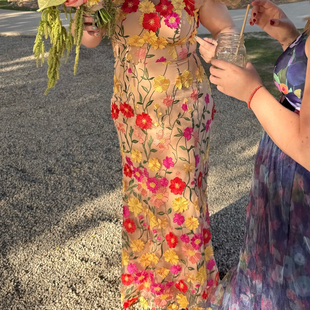 Arlene Embroidered Floral Evening Gown from Saks - Picture 7 of 10